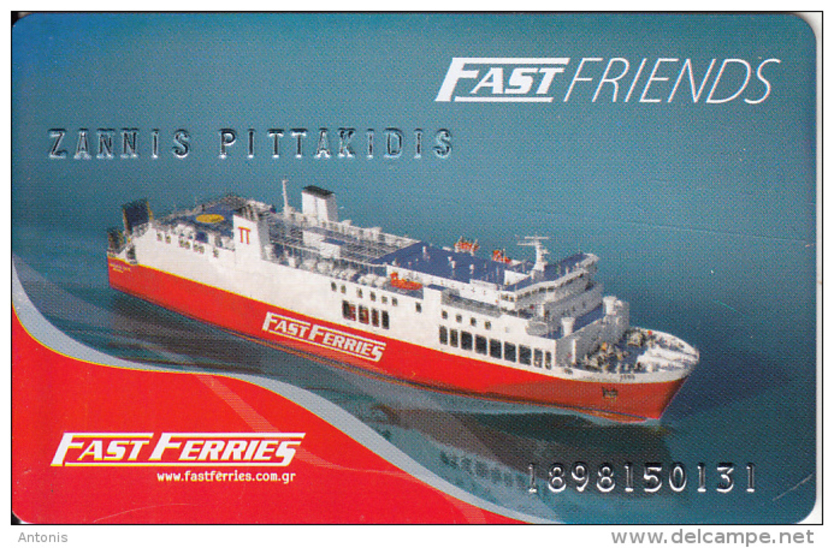 GREECE - Fast Ferries Charge Card(name At Top), Used - Hotelkarten