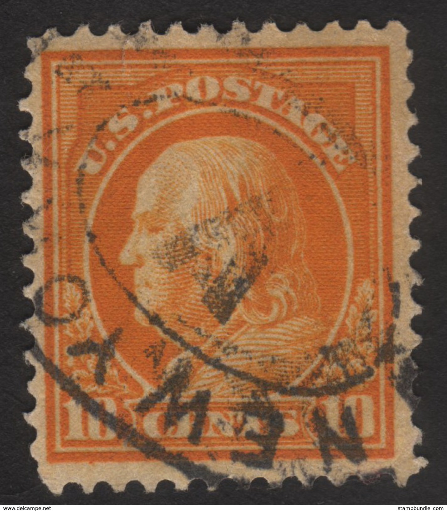 1912 US, 10c Stamp, Used, Benjamin Franklin, Sc 416 - Usados
