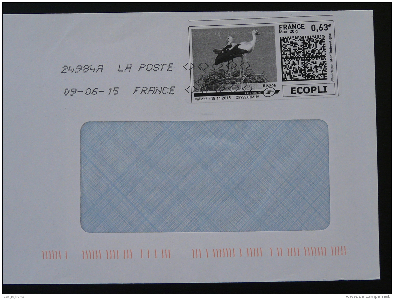 Cigogne Stork Timbre En Ligne Sur Lettre (e-stamp On Cover) TPP 3277 - Storchenvögel