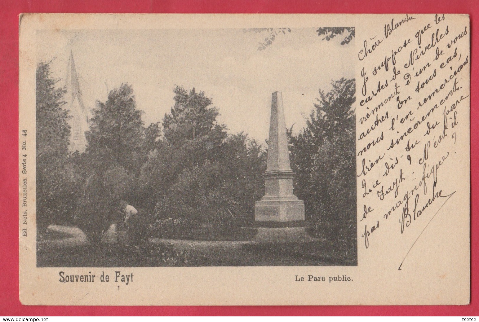 Souvenir De Fayt - Le Parc Public - 1901 ( Voir Verso ) - Manage