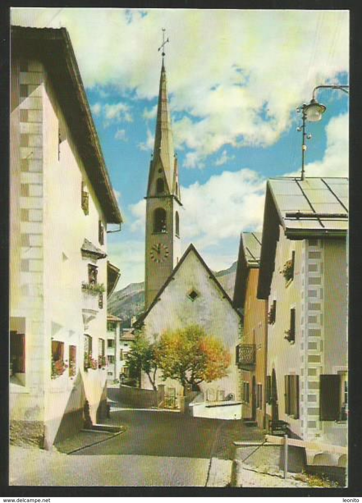 S-CHANF GR Oberengadin Am Eingang Des Schweiz. Nationalparkes Detailansicht Mit Kirche - S-chanf