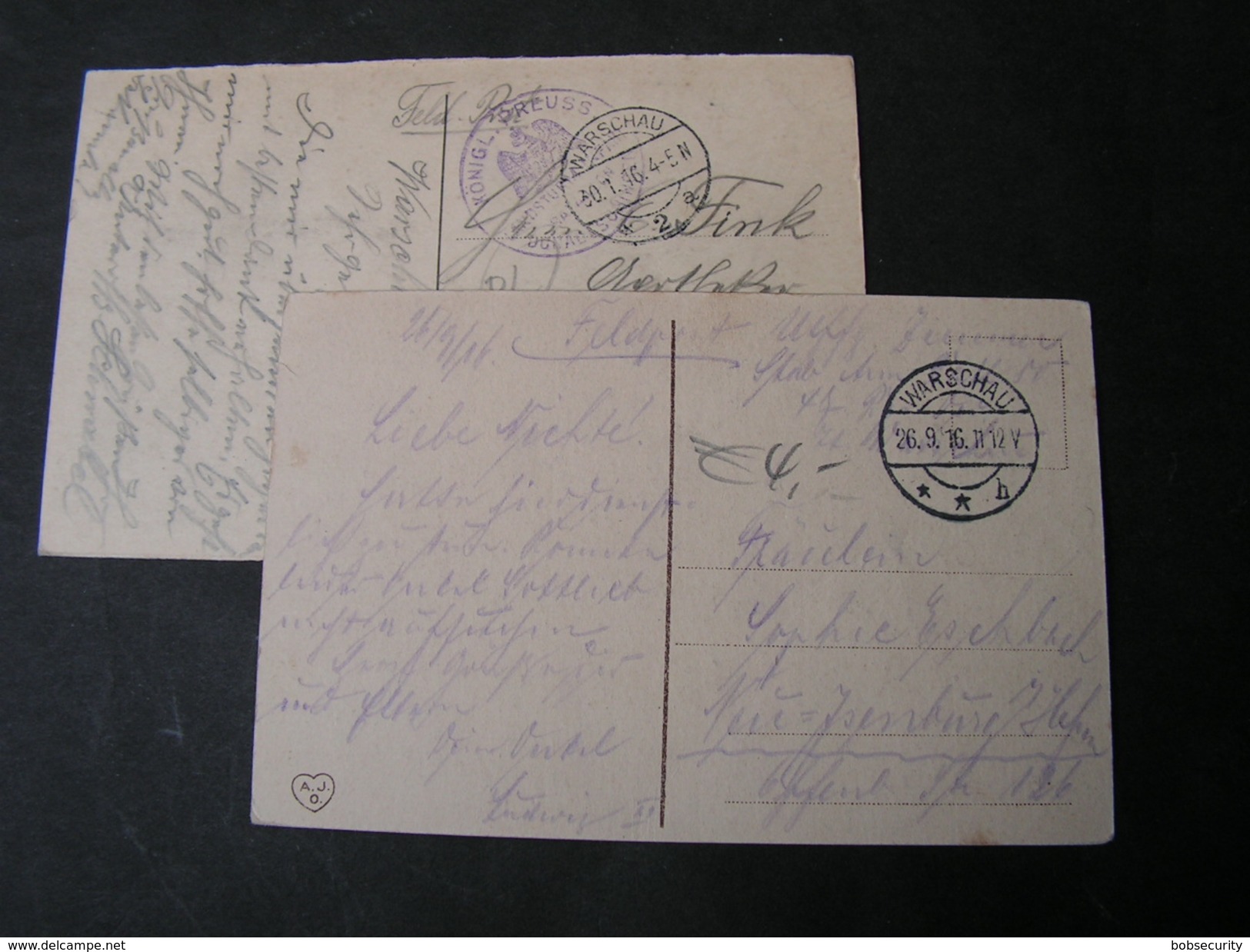 Polen , 2 Karten Warschau Feldpost 1916 - Polen