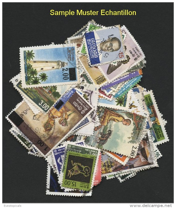 SRI LANKA, 100 DIFFERENT STAMPS - Like Received! - Sri Lanka (Ceylan) (1948-...)