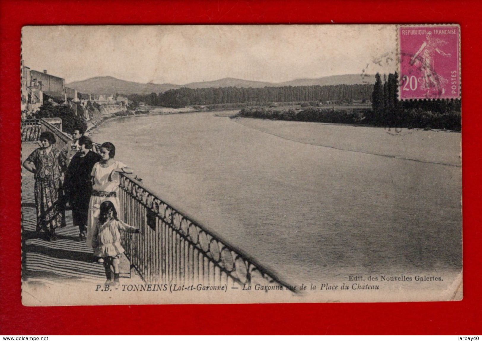 1 Cpa Carte Postale Ancienne - TONNEINS - LA GARONNE VUE DE LA PLACE DU CHATEAU - Tonneins