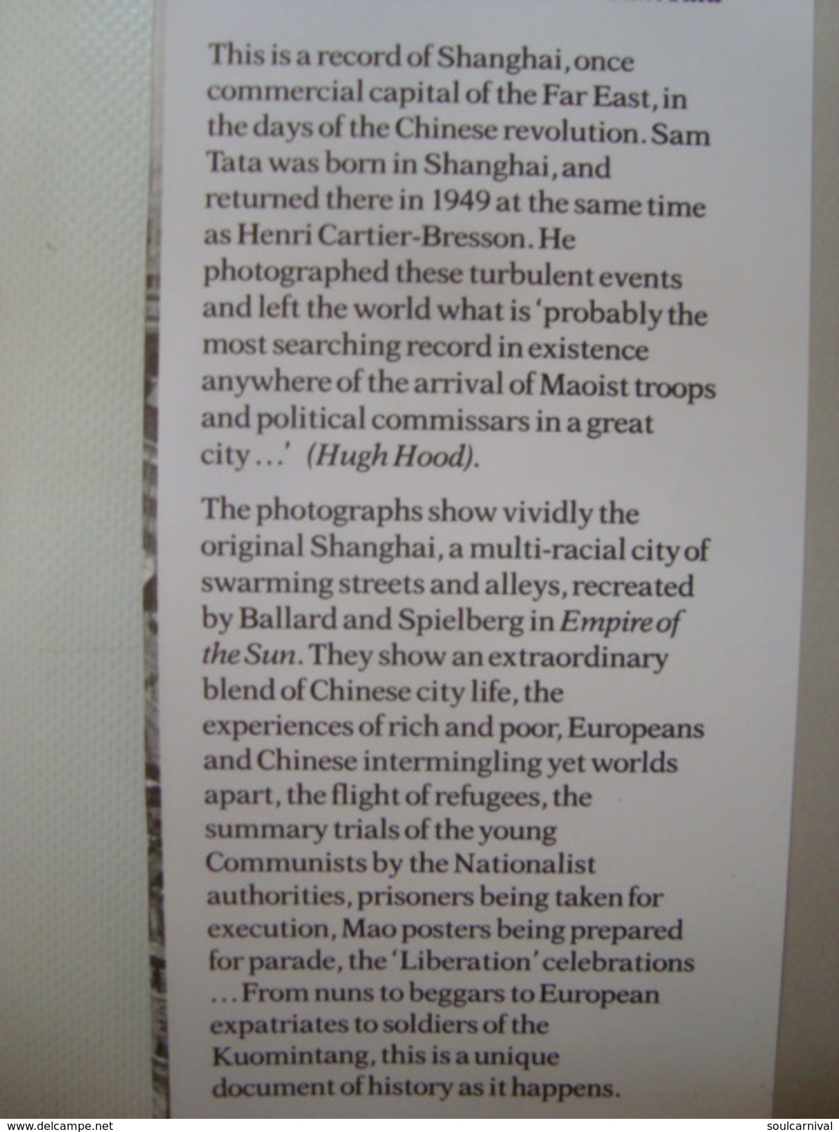 SHANGHAI 1949: THE END OF AN ERA - IAN MCLACHLAN & SAM TATA (BATSFORD, 1989). B/W PHOTOS CHINA - Asiática