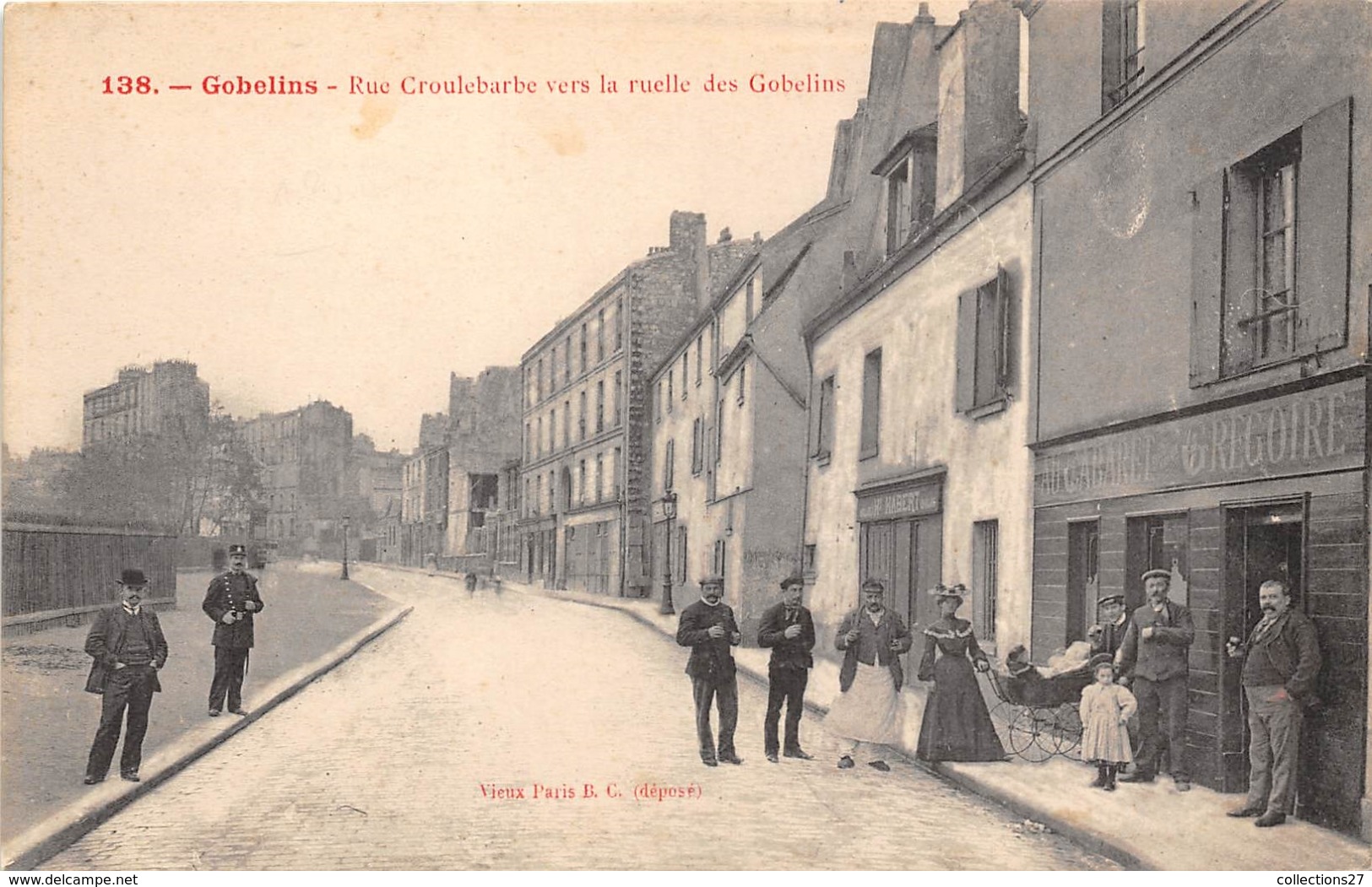 75-PARIS 13e-GOBELINS, RUE CROULEBARBE VERS LA RUELLE DES GOBELINS - Arrondissement: 13