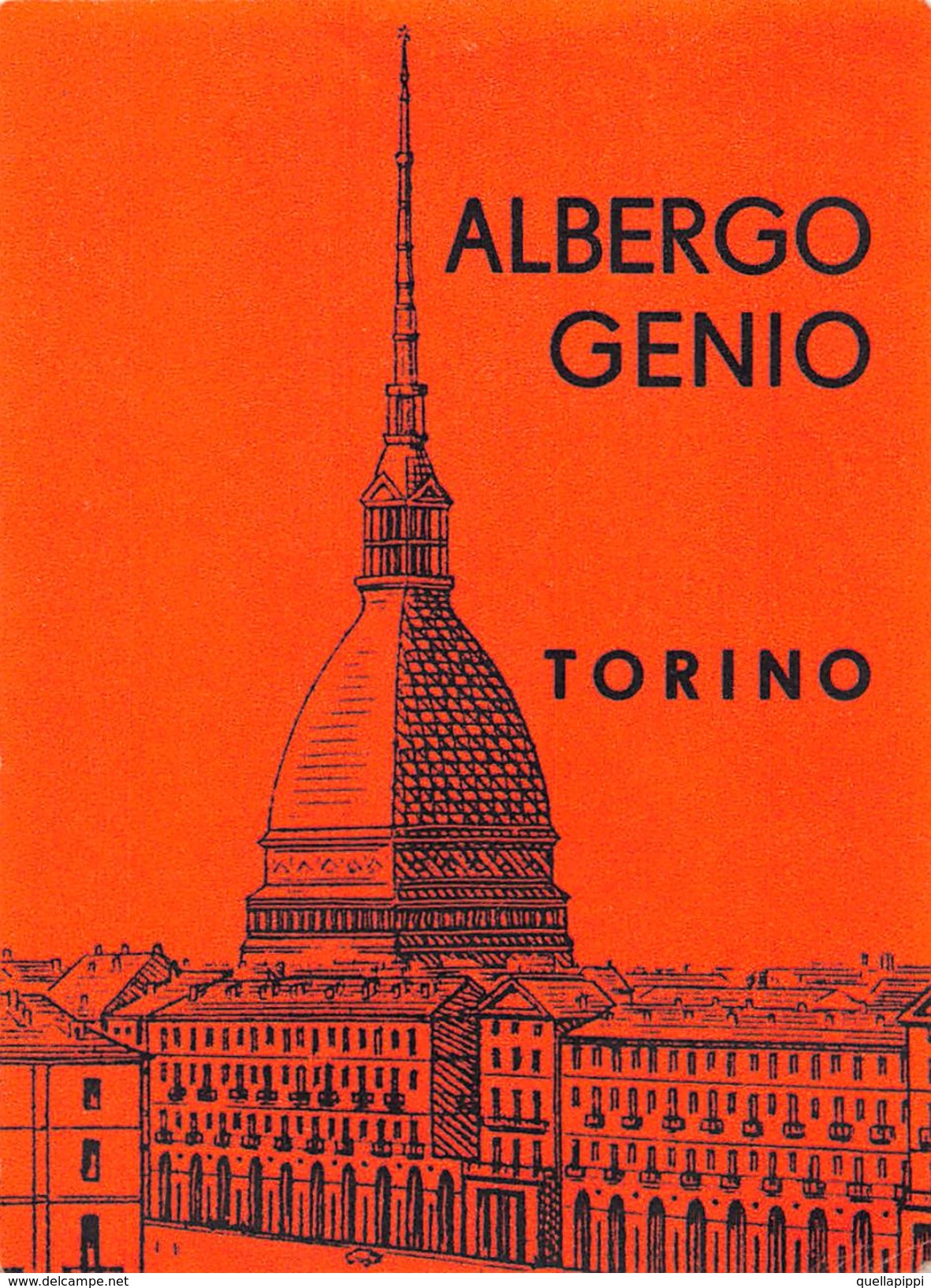 D5896 "HOTEL ALBERGO GENIO  - TORINO - ITALIA"  ETICHETTA ORIGINALE - ORIGINAL LABEL - Adesivi Di Alberghi