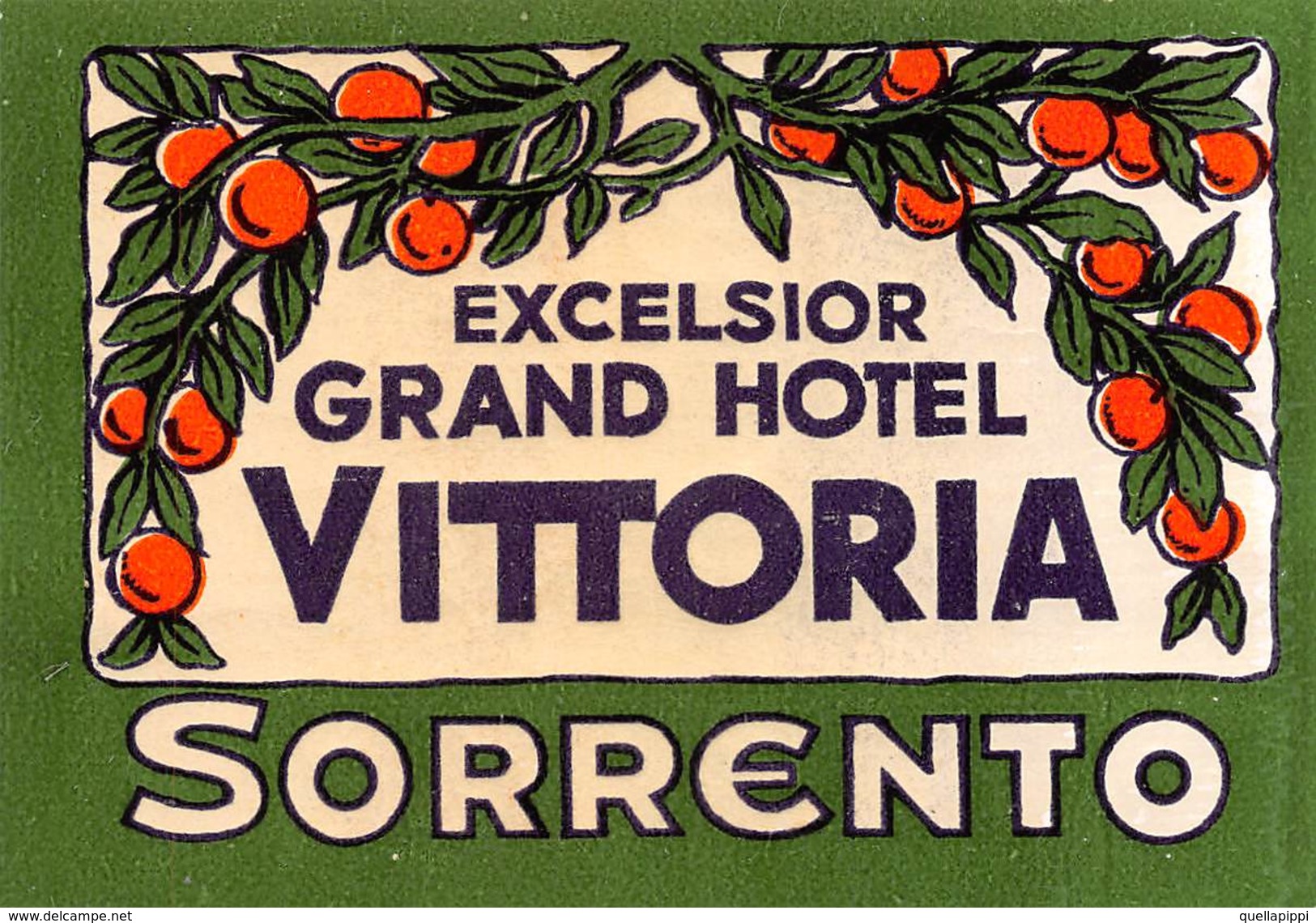 D5902 "EXELSIOR GRAND HOTEL VITTORIA - SORRENTO -  ITALIA"  ETICHETTA ORIGINALE - ORIGINAL LABEL - Adesivi Di Alberghi