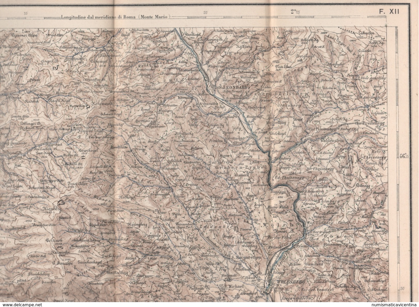 Carinzia Austria Wolfsberg Guerra Italo Austriaca Mappa Karte Map Militare 1915 1916  Lingua Italiano E Slava - Carte Topografiche