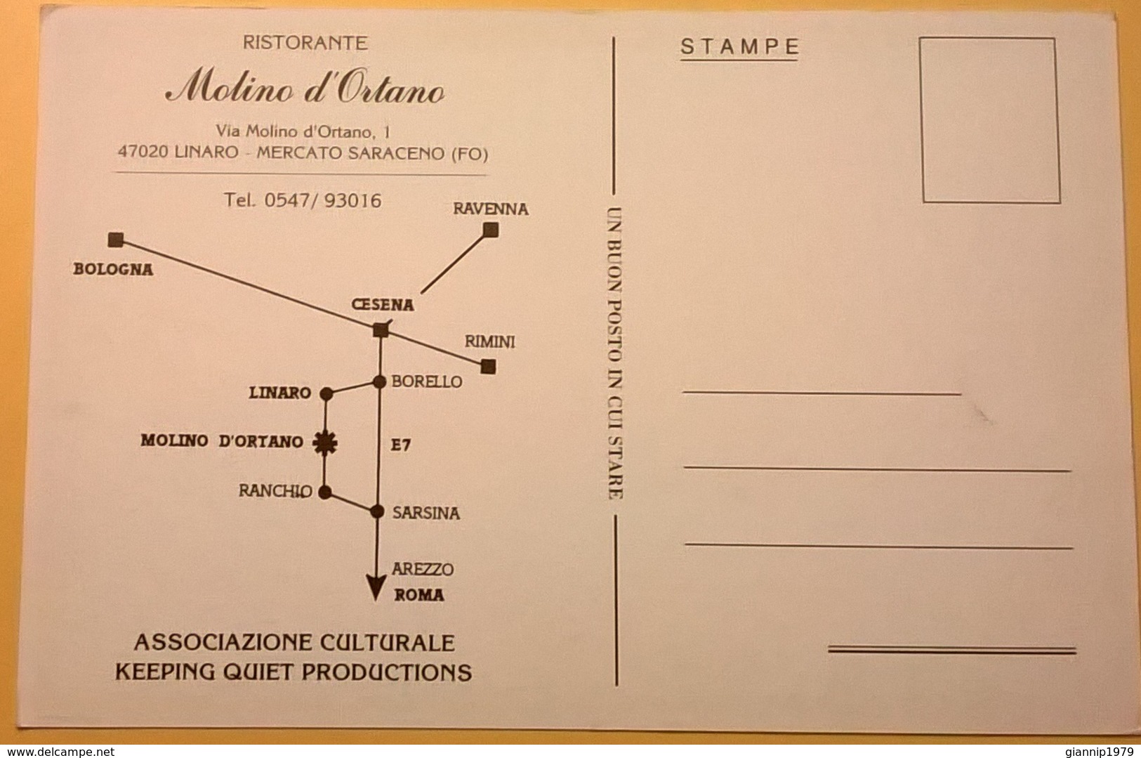 CARTOLINA TEMATICA MOLINO D'ORTANO - Alberghi & Ristoranti