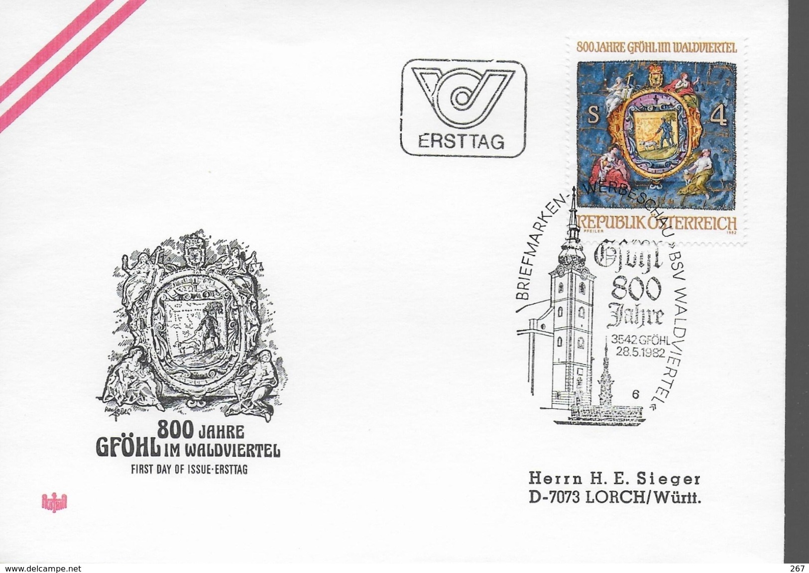 AUTRICHE   FDC  1982  Armoirie De Gfohl - Briefe U. Dokumente