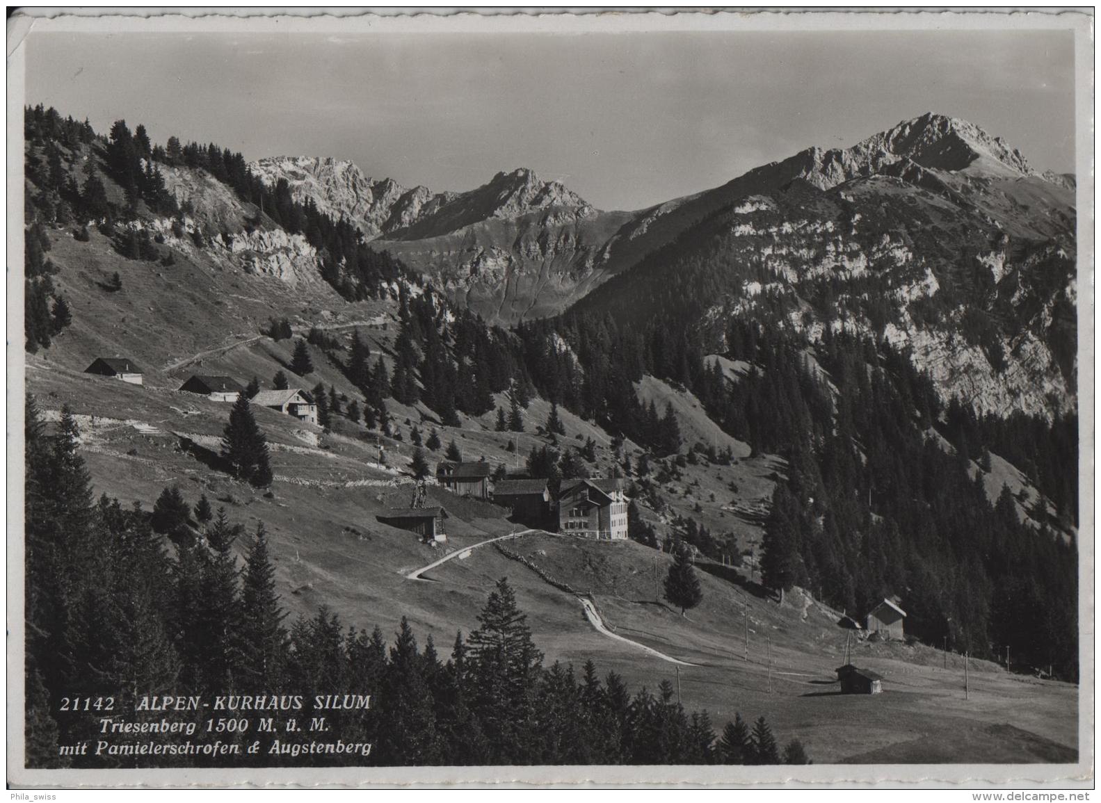 Alpen-Kurhaus Silum Triesenberg (1500 M) Mit Pamielerschrofen & Augstenberg - Photo: Hans Gross No. 21142 - Liechtenstein