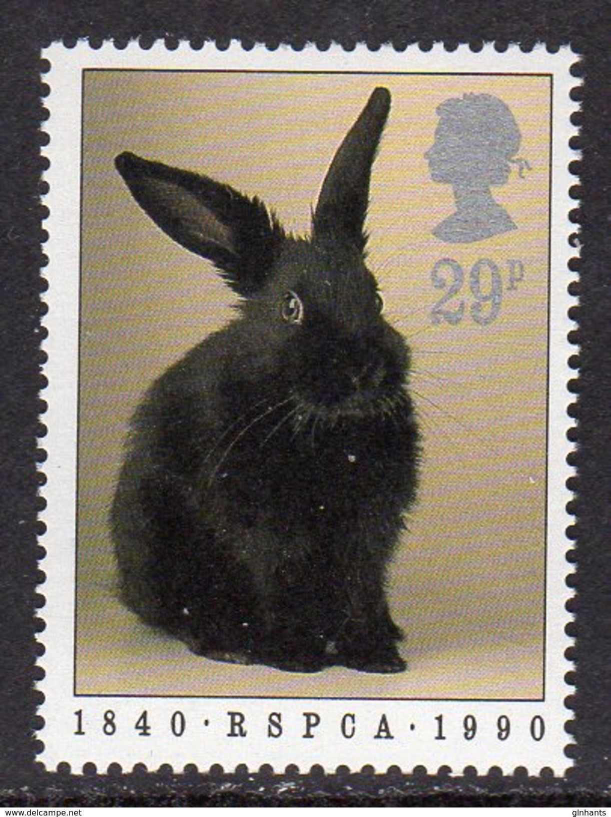 GREAT BRITAIN GB - 1990 RSPCA ANNIVERSARY 29p RABBIT STAMP FINE MNH ** SG 1480 - Unused Stamps