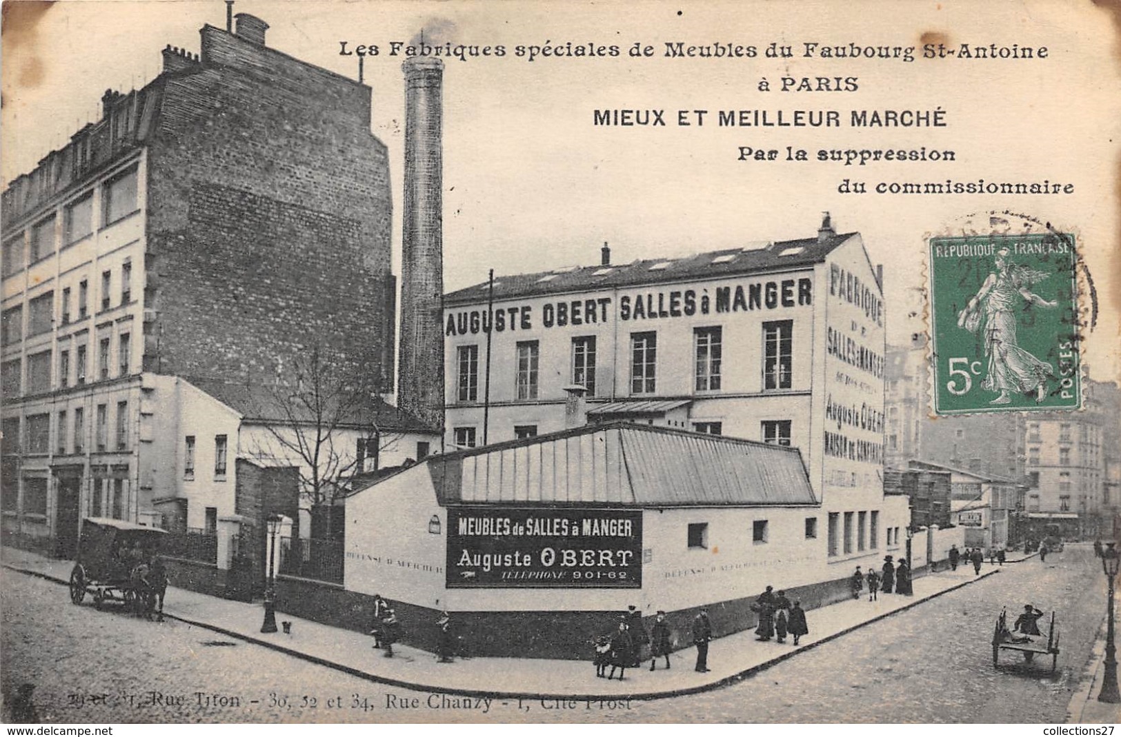 75-PARIS 14e- LES FABRIQUES SPECIALES DE MEUBLES, AUGUSTE OBERT , FGB SAINT ANTOINE - Arrondissement: 14