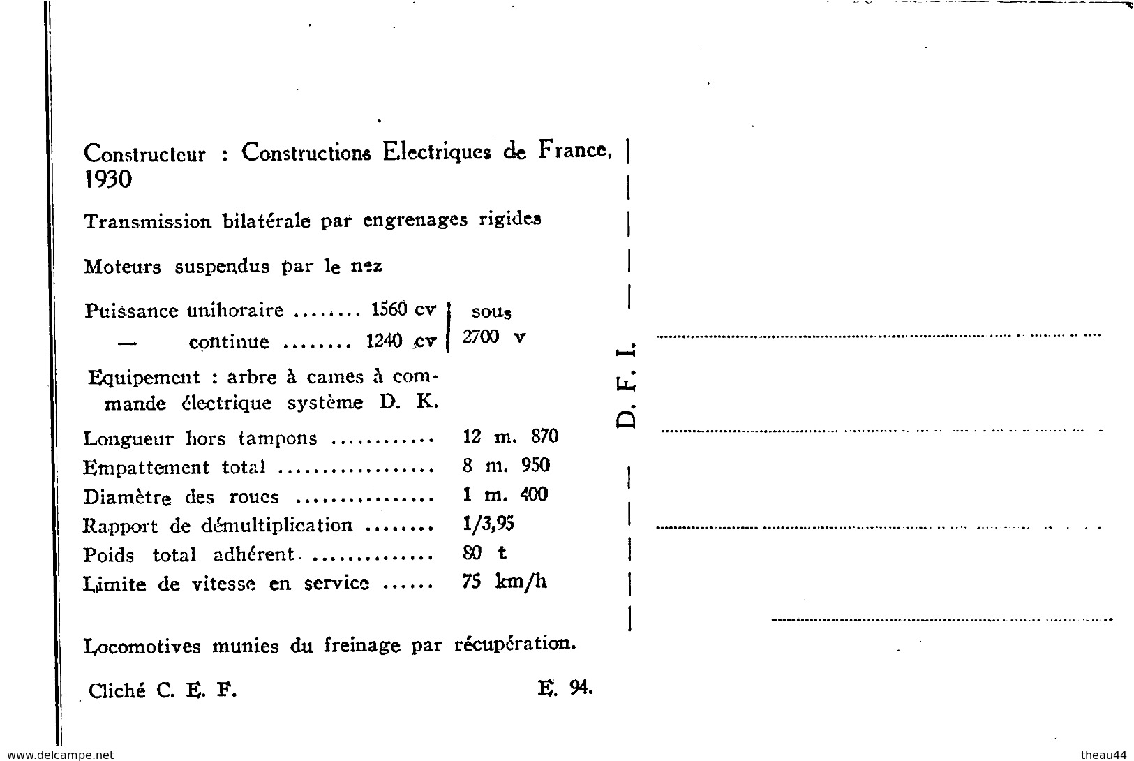 - Les Locomotives Electriques  Type B'o B'o , Des Chemins De Fer Marocains - Materiaal