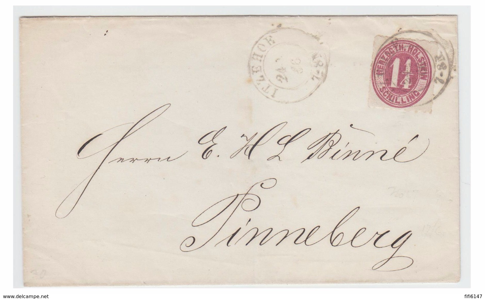 ALLEMAGNE --SCHLESWIG-HOLSTEIN -N°22-- 1866 -- LETTRE DE ITZEHOE -- - Schleswig-Holstein