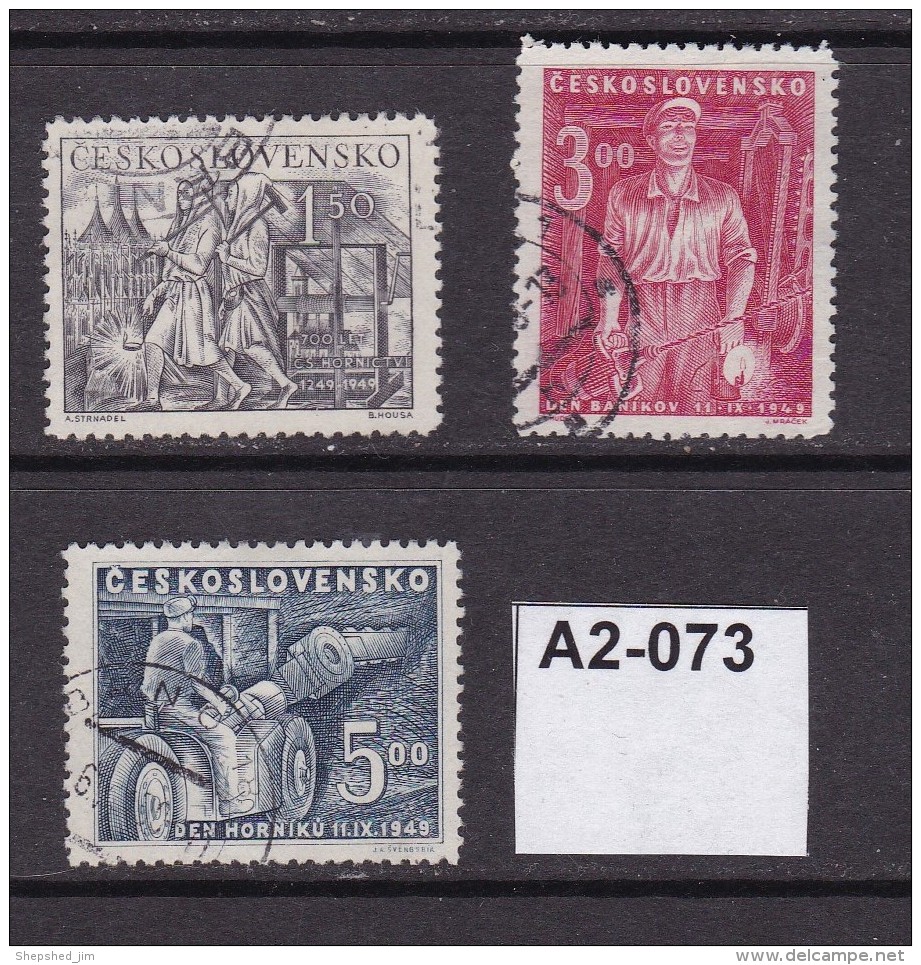 Czechoslovakia 700th Anniversary Of The Czech Mining Industry 3 Values Complete - Gebraucht