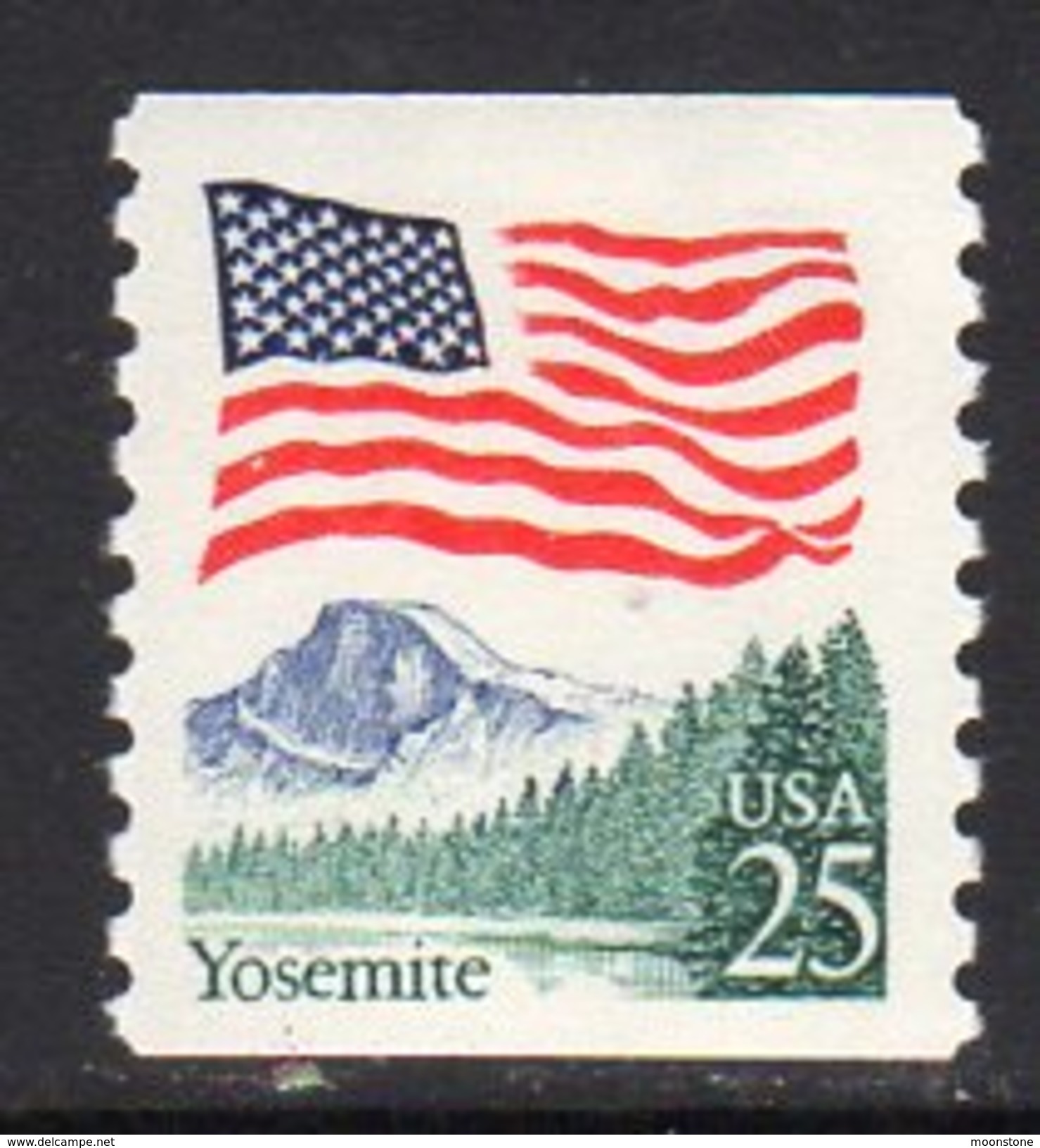 USA 1988 OFFICIAL Mail, Flag & Yosemite 25c Coil Stamp, MNH (SG O2354) - Ungebraucht