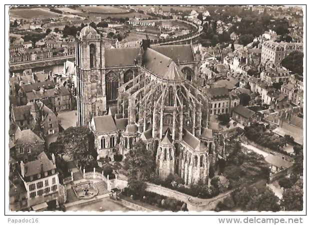 72 - Le Mans - La Cathédrale St-Julien - Carte-photo Au Bromure éd. Lapie En Avion Au Dessus.de.. N° 18 - Le Mans