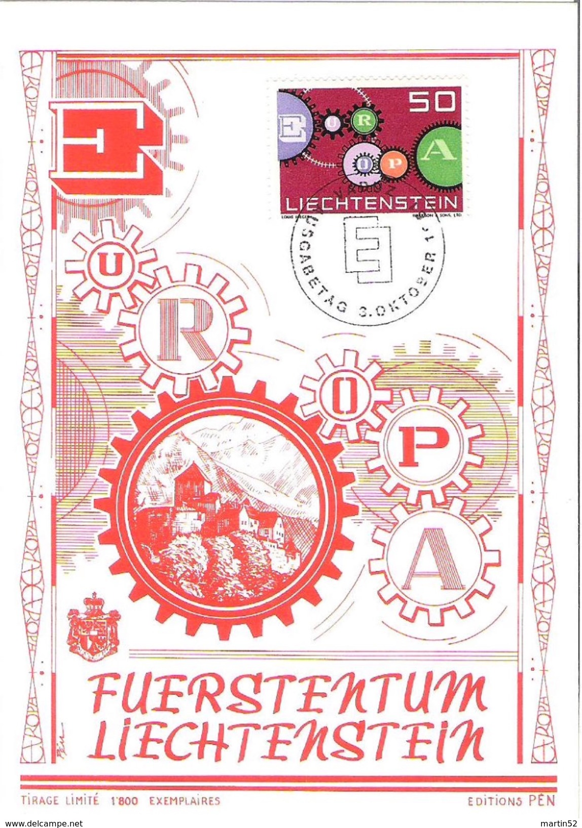 Liechtenstein 1961: MK "Europa-CEPT" Mit Zu 354 Mi 414 Yv 364 Mit ET-o - Cartes-Maximum (CM)