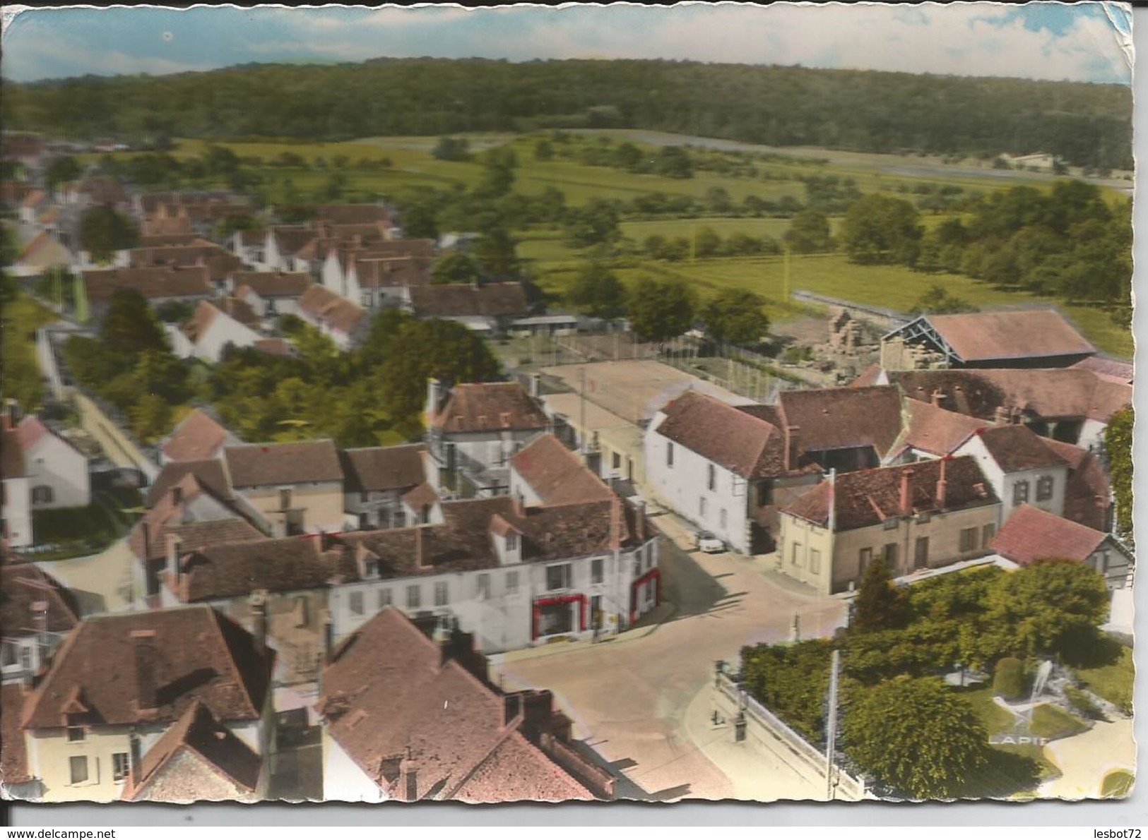 Cpsm, Héry (Yonne), Le Centre, Vue Aérienne - Hery