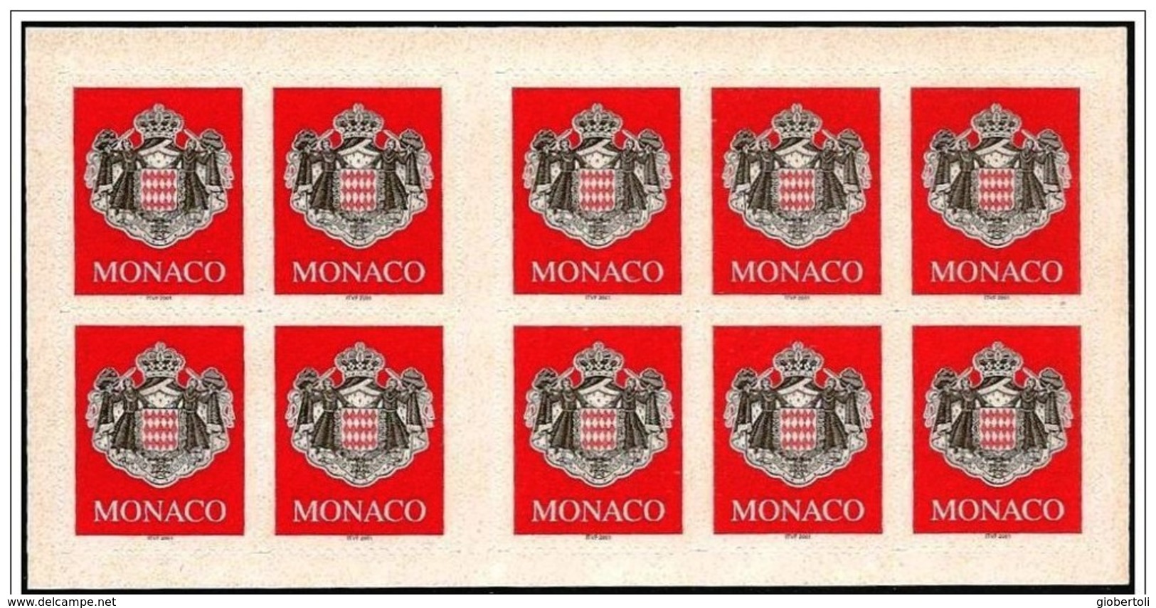 Monaco: Stemma, Armoiries, Coat Of Arms, Foglietto, Block, Bloc, Libretto, Carnet - Sellos