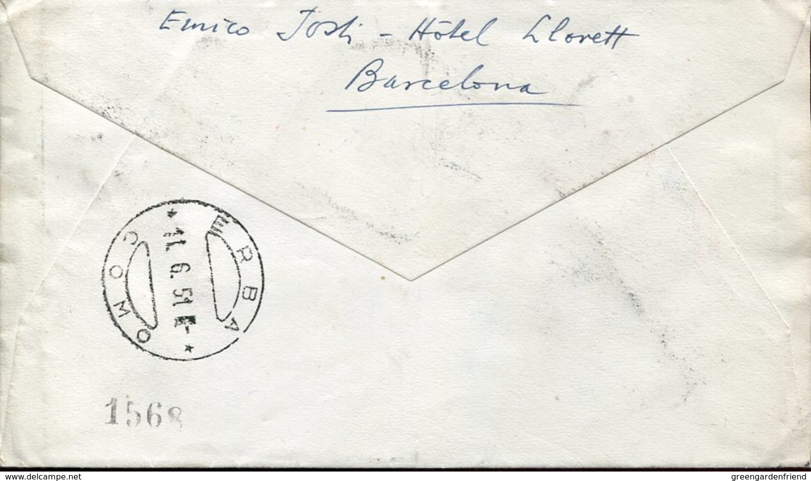 21731 SPAIN, Special Cover Circuled Registered 1951 Barcelona, World Roller Rink Hockey Champ. - Other & Unclassified