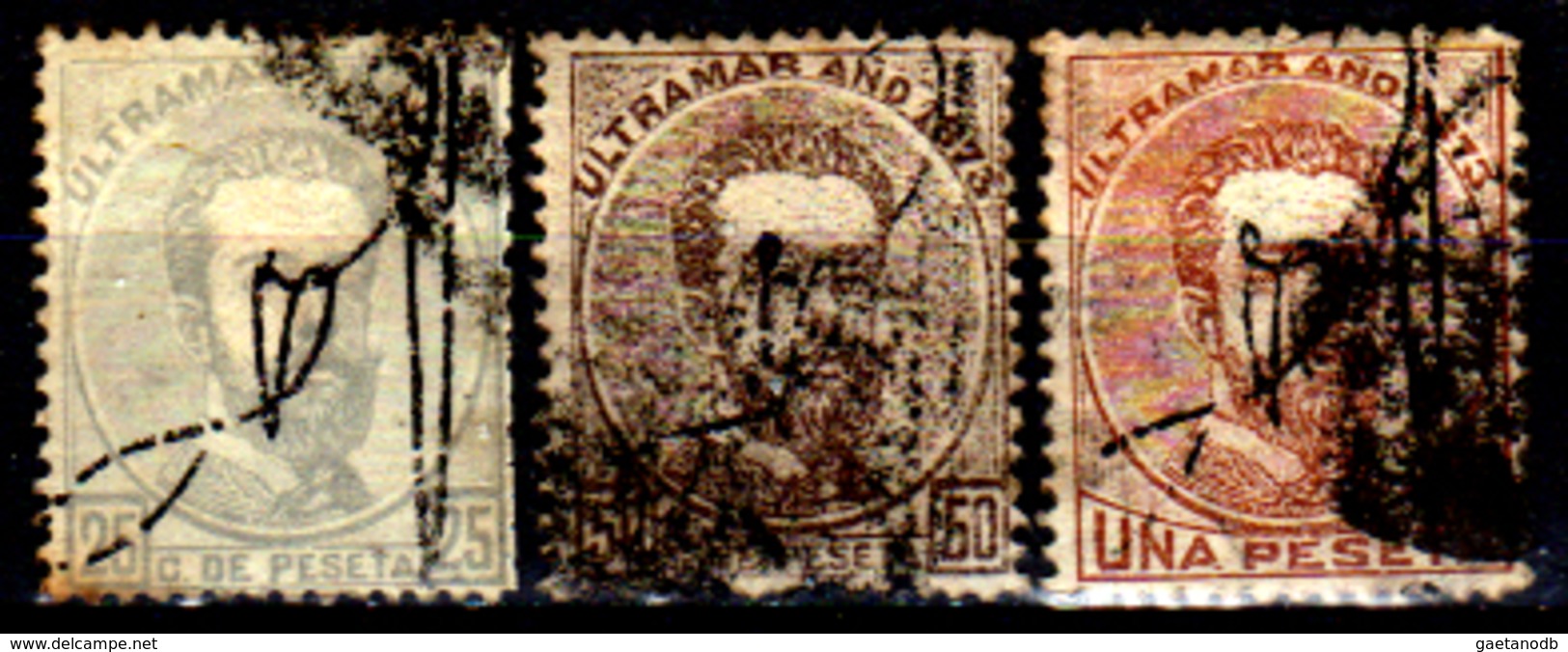 Porto-Rico-0006 - 1873 - Yvert & Tellier N. 1, 2, 3 (o) Used - Senza Difetti Occulti. - Altri - America