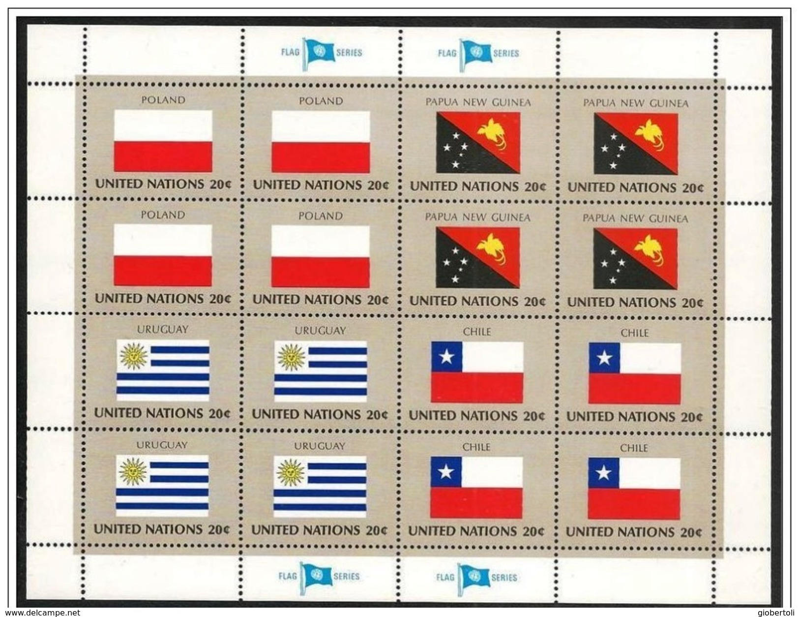 O.N.U. New York: Bandiere, Flags, Drapeaux, Foglietto, Block, Bloc, 4 Pezzi, 4 Morceaux, 4 Pieces - Stamps