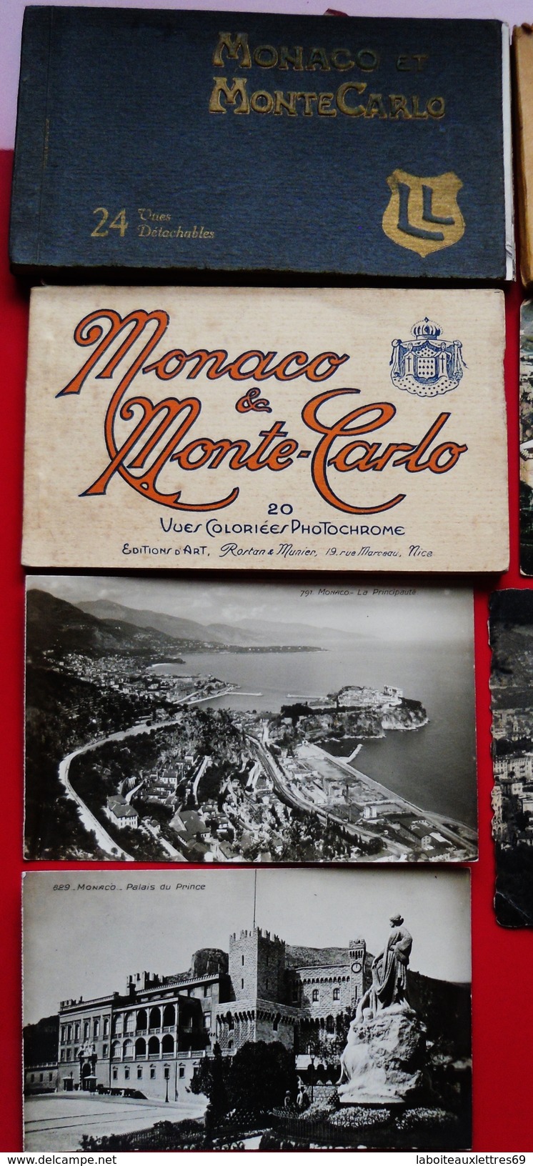 LOT 7 CPA MONACO + 3 CARNETS DE PHOTOS DETACHABLES MONACO ET MONTE-CARLO - Verzamelingen