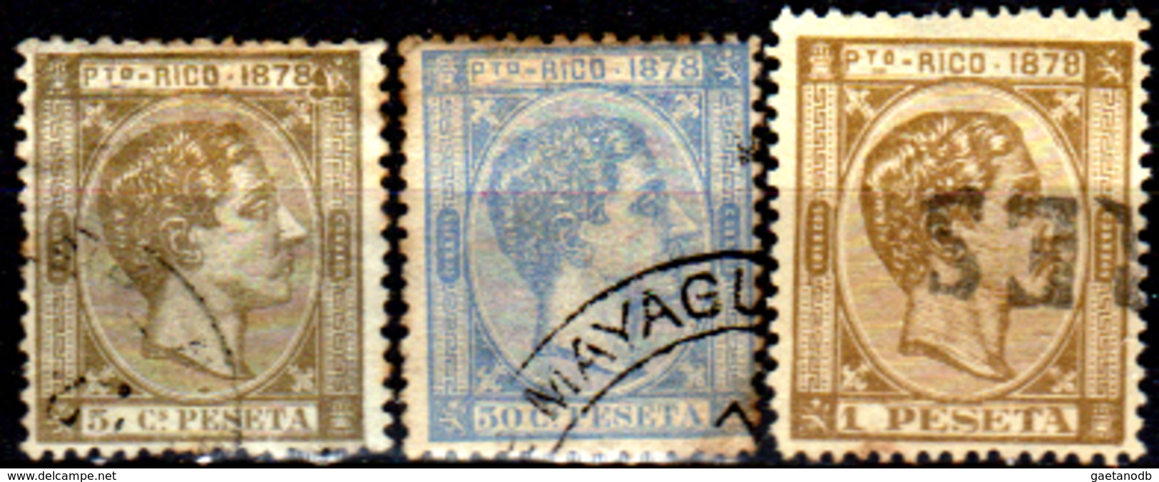 Porto-Rico-0008 - 1878 - Yvert & Tellier N. 18, 21, 22 (o) Used - Senza Difetti Occulti. - Altri - America