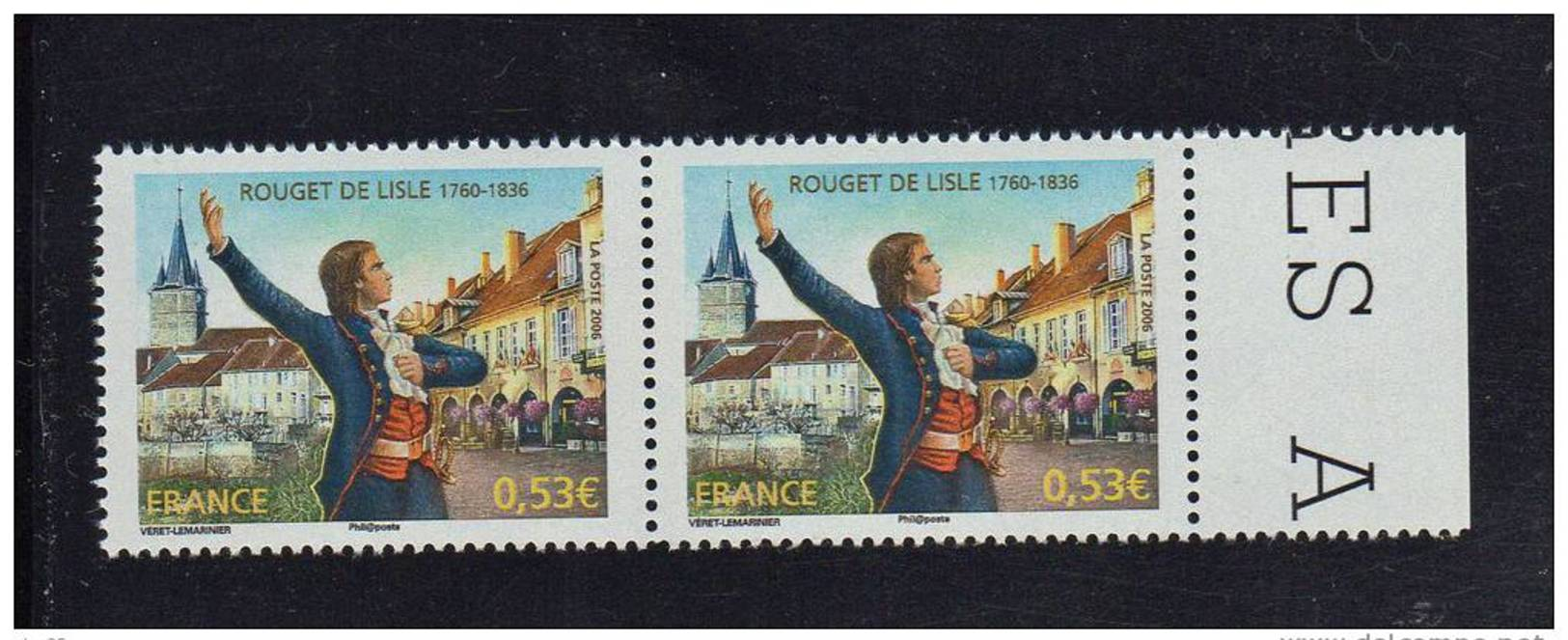 FRANCE 2006 Un Bloc De Deux Gommé (2) ROUGET De LISLE La Marseillaise N° 3939**-0.53&euro; BDF Texte - Ungebraucht