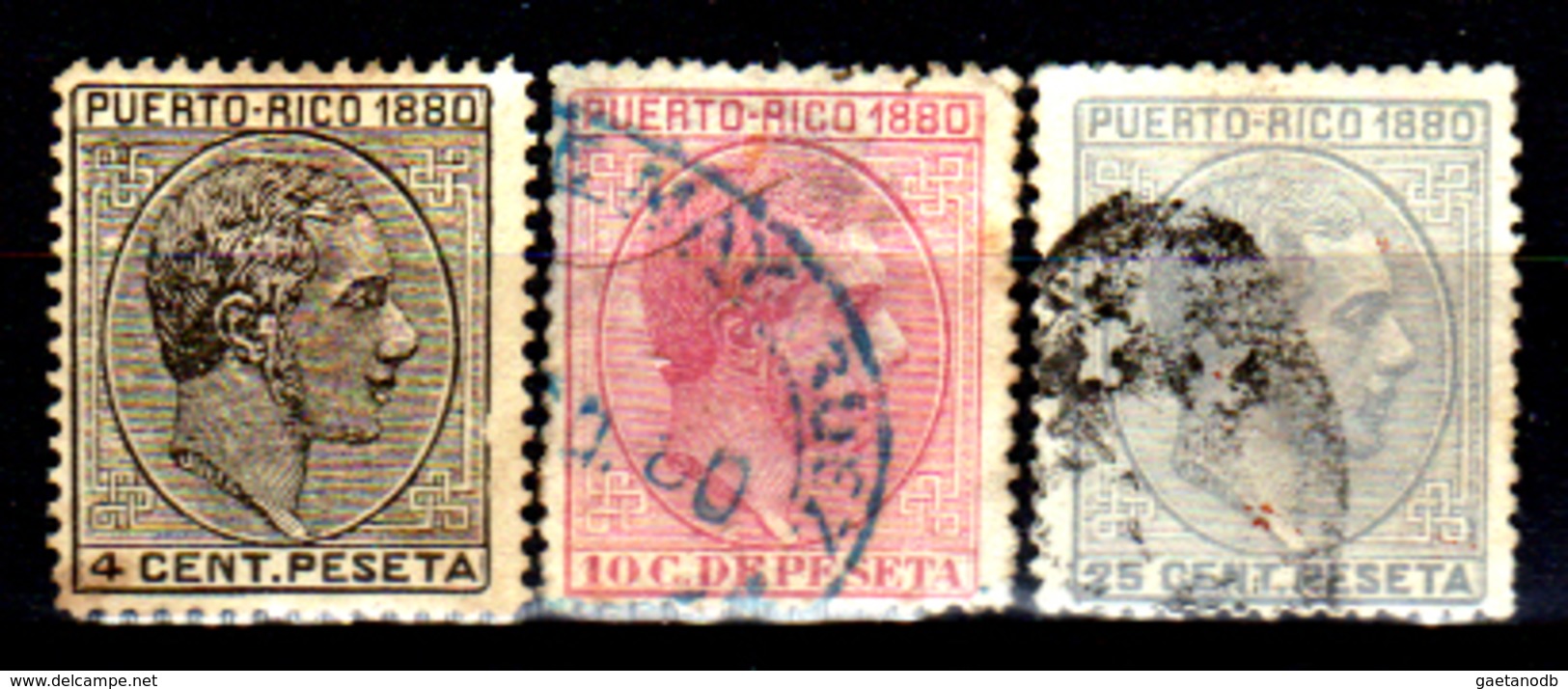 Porto-Rico-0010 - 1880 - Yvert & Tellier N. 34, 36, 38 (+/o) Hinged/Used - Senza Difetti Occulti. - Altri - America