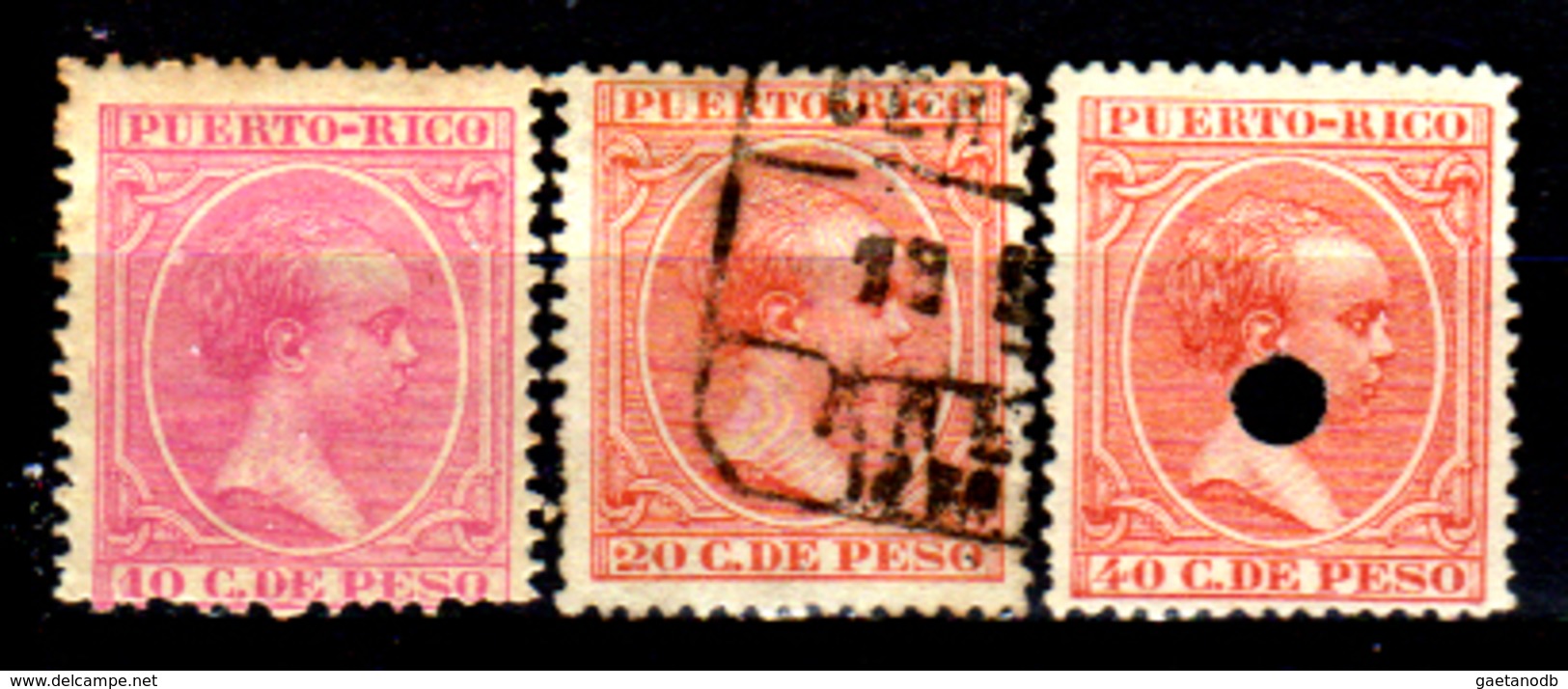 Porto-Rico-0013 - 1890 - Yvert & Tellier N. 82, 83, 84 (+/o/sg) Hinged/Used/NG - Senza Difetti Occulti. - Altri - America