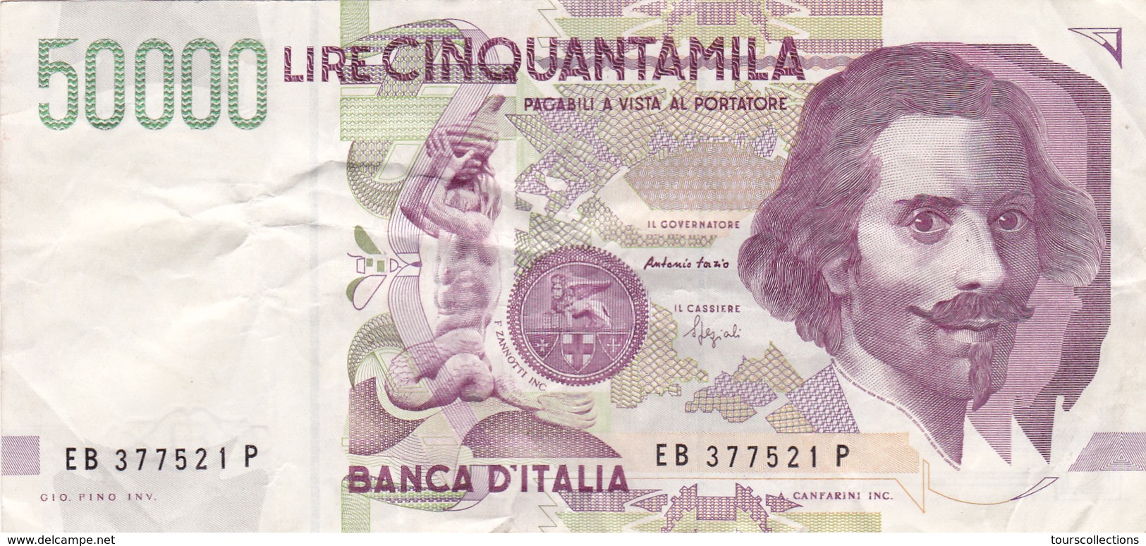 Billet ITALIE 50 000 Lire TTB De 09/12/1992  Portrait De Bernini @ PICK 116 B @ - 50000 Liras
