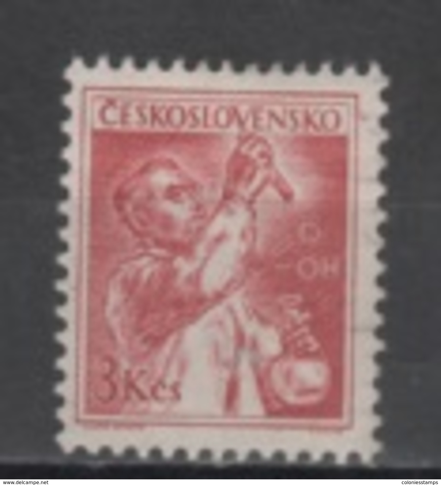 (SA0648) CZECHOSLOVAKIA, 1954 (Deffinitive. Chemist, 3 Kc., Carmine). Mi # 863. MNH** Stamp - Ungebraucht