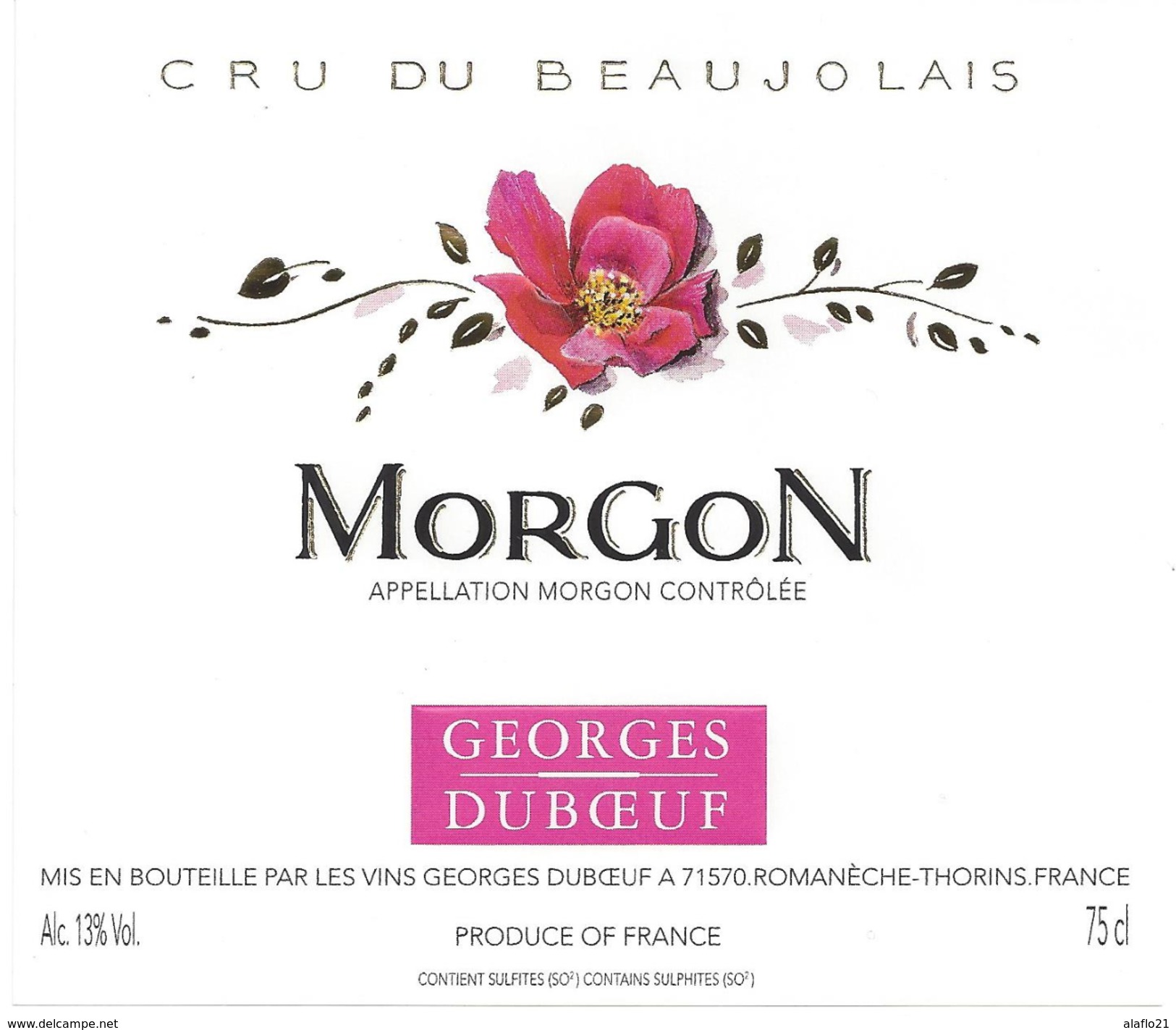 ETIQUETTE MORGON - Georges Dubeuf à Romanèche Thorins - Beaujolais