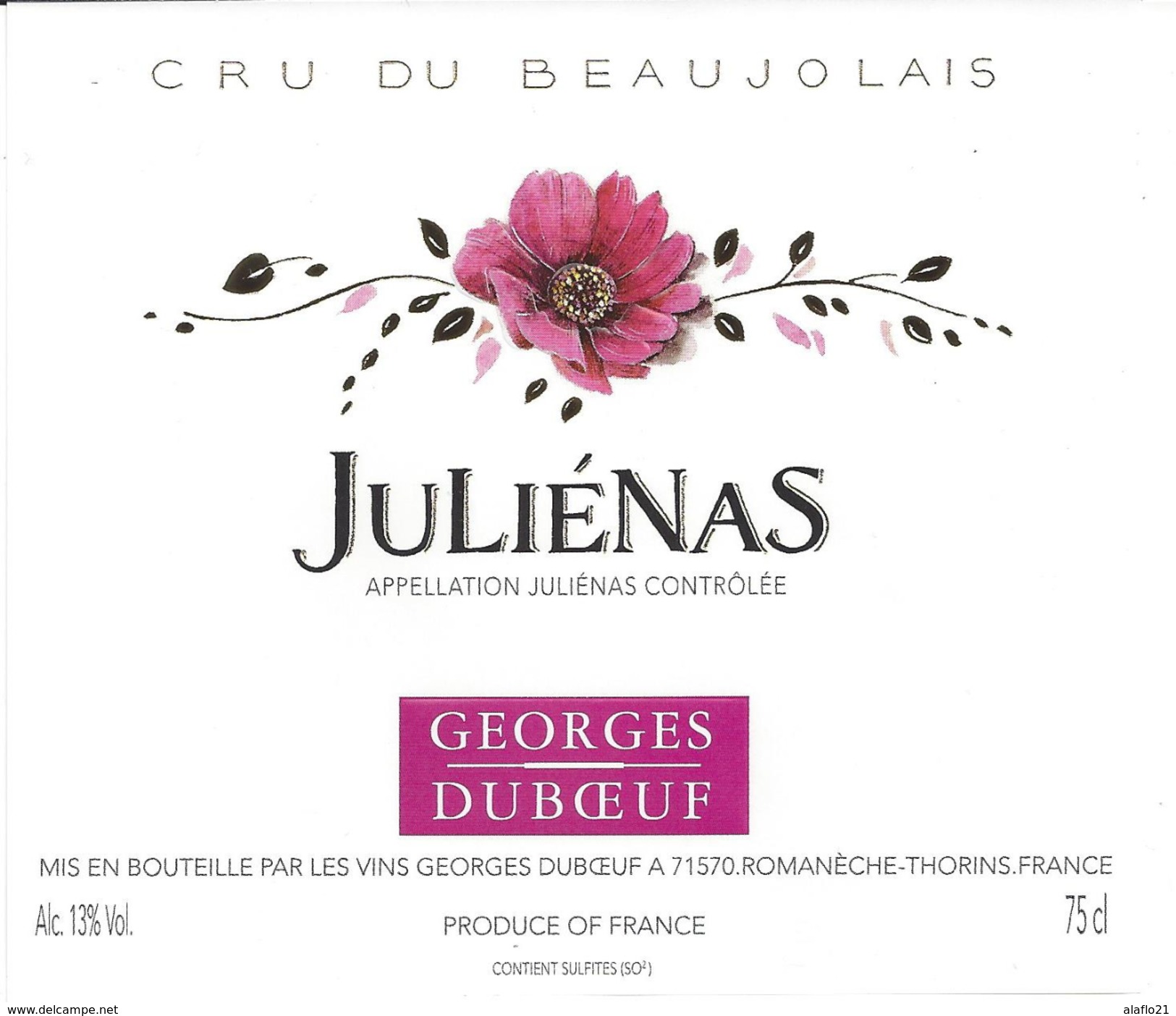 ETIQUETTE JULIENAS - Georges Duboeuf à Romanèche Thorins - Beaujolais