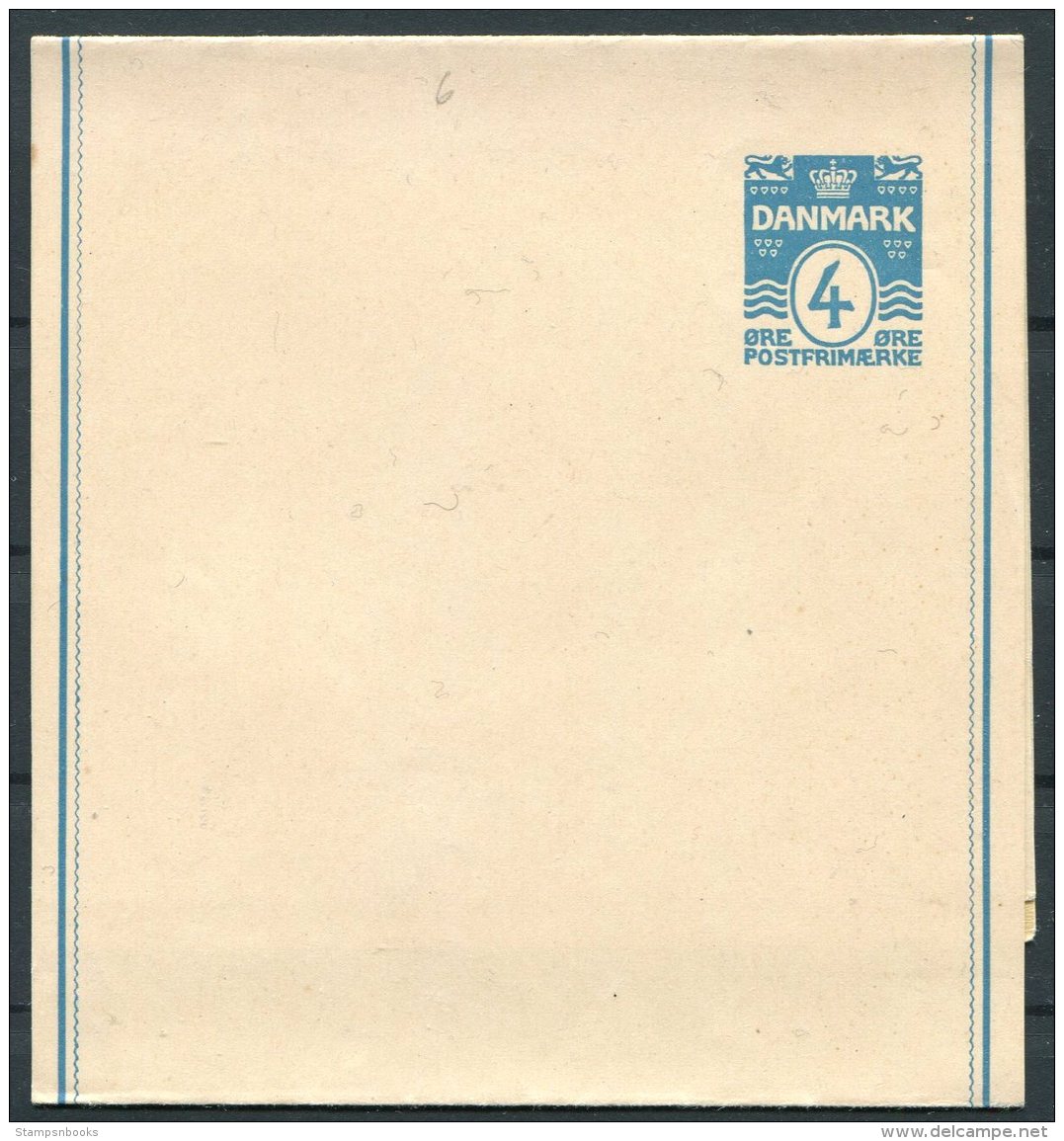 Denmark 2 Ore &amp; 4 Ore Postal Stationery Wrappers (2) - Interi Postali