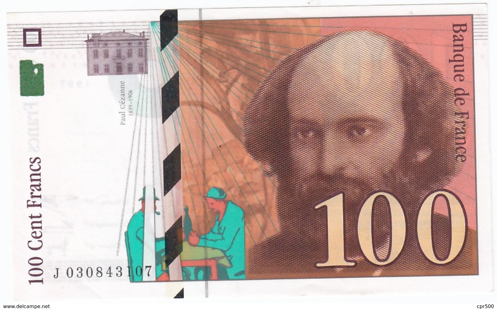 100 Francs Cézanne 1997, Fayette 74.01 P158,N° J030843107, Etat : NEUF - 100 F 1997-1998 ''Cézanne''