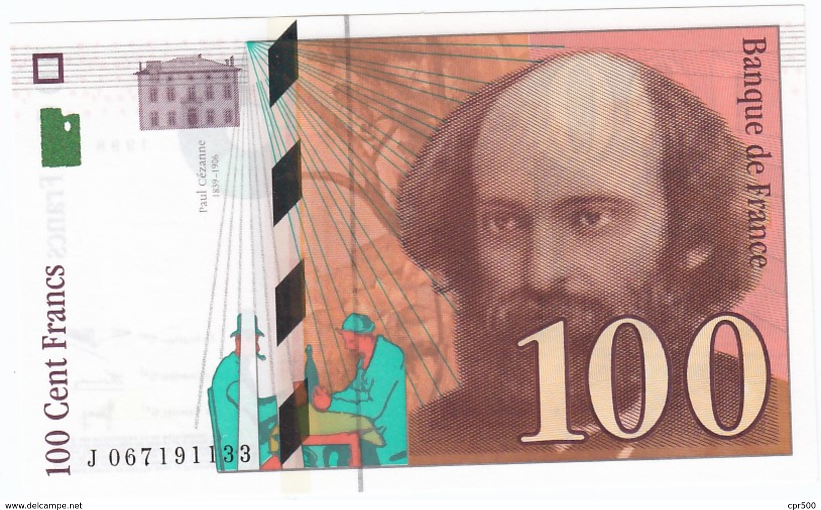 100 Francs Cézanne 1998, Fayette 74.02 P158,N° J067191133, Etat : NEUF - 100 F 1997-1998 ''Cézanne''