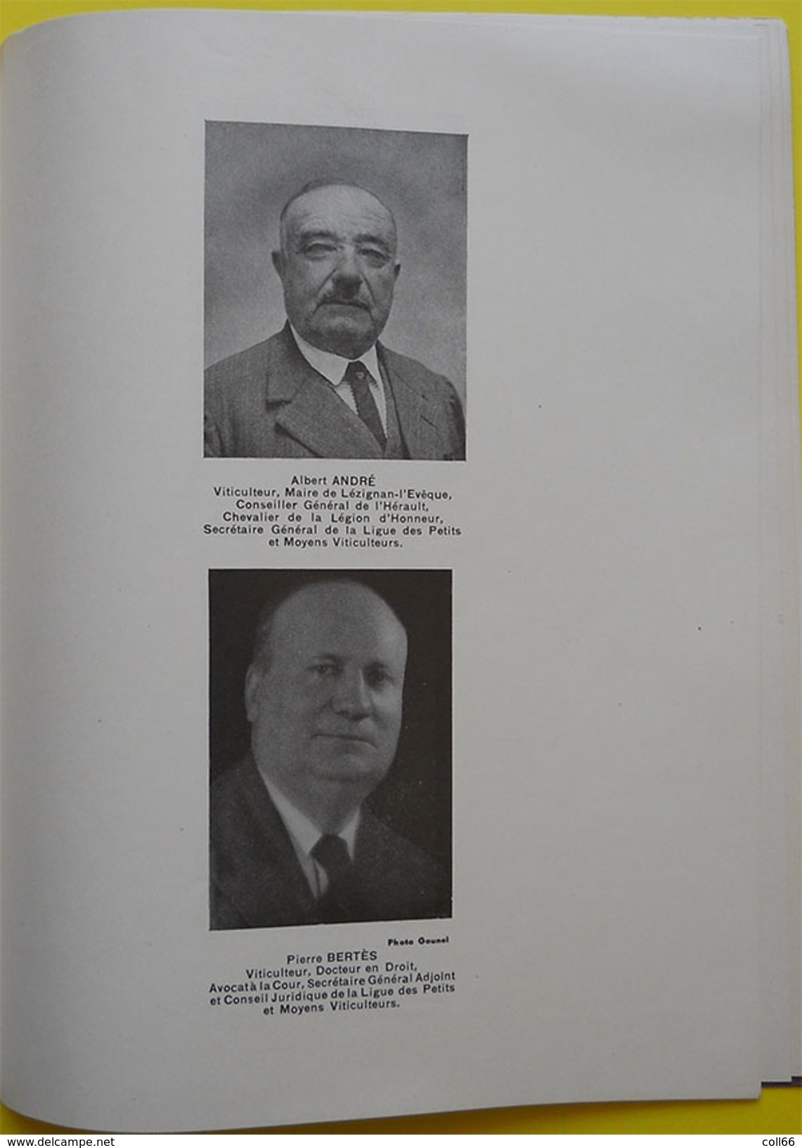 34 Béziers 1937 Livre d'Or d'Edouard Barthe dit Député du Vin au secours des vignerons clichés de Pialles et Comité