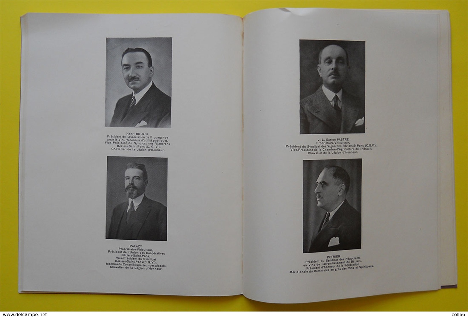 34 Béziers 1937 Livre d'Or d'Edouard Barthe dit Député du Vin au secours des vignerons clichés de Pialles et Comité