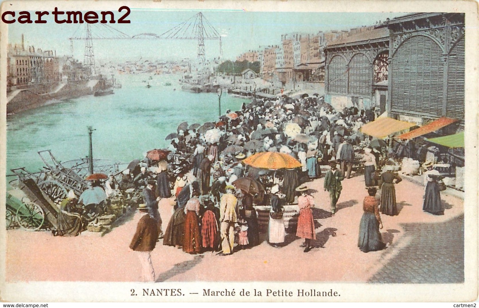 LOT 17 CPA NANTES MARCHE DE LA PETITE HOLLANDE QUAI DE L'ERDRE ET DE LA FOSSE CLOCHER DE SAINTE-CROIX  44 - Nantes