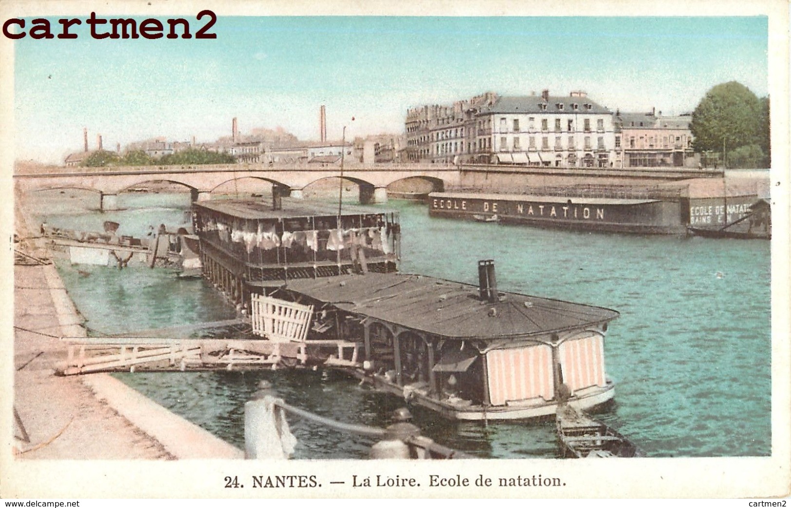 LOT 17 CPA NANTES MARCHE DE LA PETITE HOLLANDE QUAI DE L'ERDRE ET DE LA FOSSE CLOCHER DE SAINTE-CROIX  44