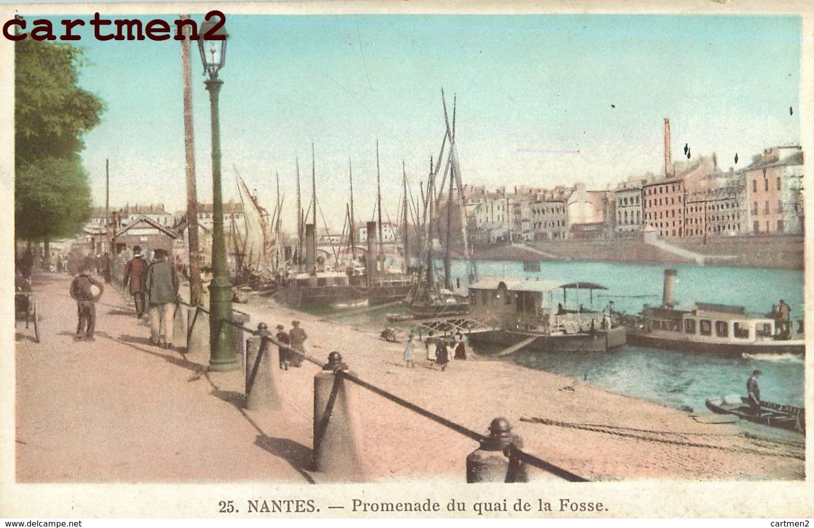 LOT 17 CPA NANTES MARCHE DE LA PETITE HOLLANDE QUAI DE L'ERDRE ET DE LA FOSSE CLOCHER DE SAINTE-CROIX  44