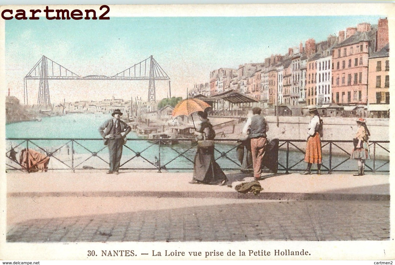 LOT 17 CPA NANTES MARCHE DE LA PETITE HOLLANDE QUAI DE L'ERDRE ET DE LA FOSSE CLOCHER DE SAINTE-CROIX  44