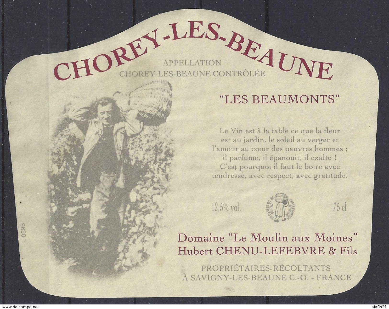 ETIQUETTE CHOREY Les BEAUNE "Les Beaumonts" - Bourgogne