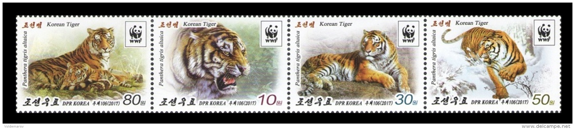 North Korea 2017 Mih. 6363/66 Fauna. WWF. Siberian Tiger MNH ** - Korea (Nord-)