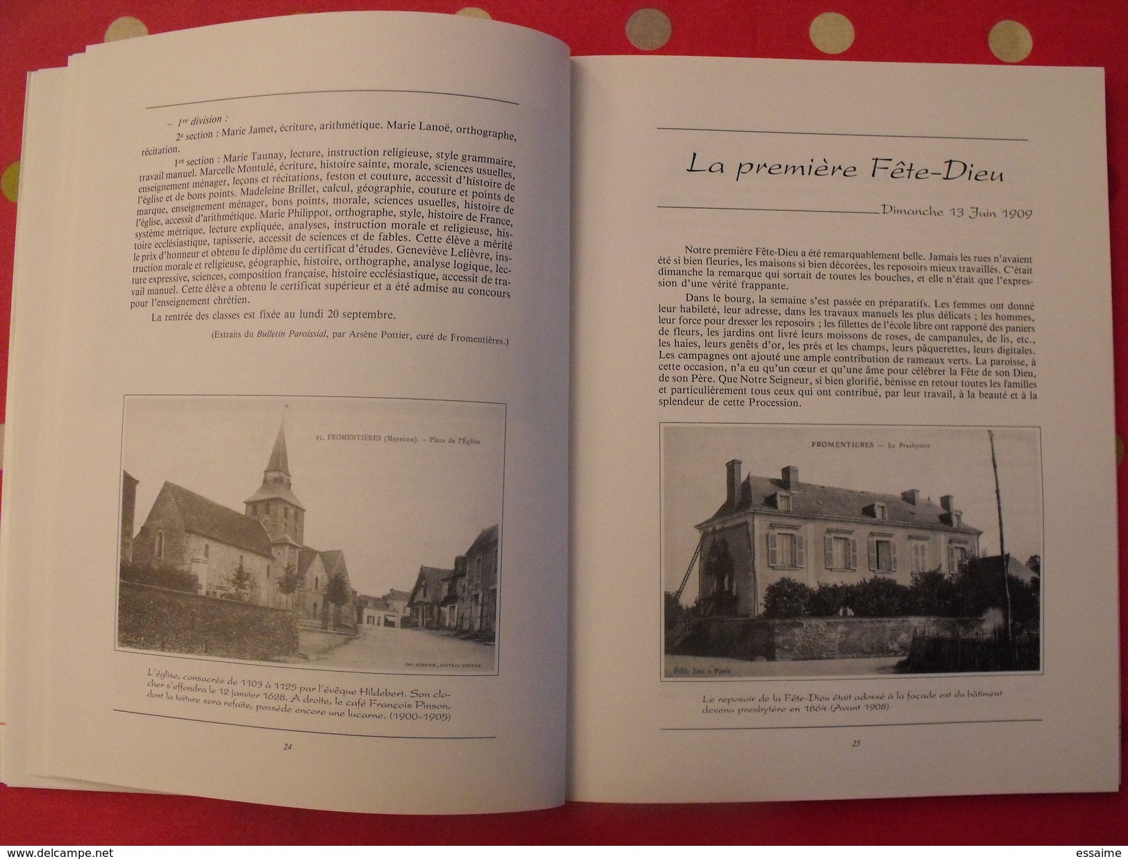 chroniques de mon village : Fromentières. Mayenne. Paul Boisseau, instituteur. éditions Siloë 1987 Laval